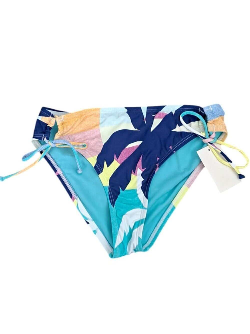 NWT Girls Hobie Tropical Abstract Blue Bikini Swim Bottom Size 12